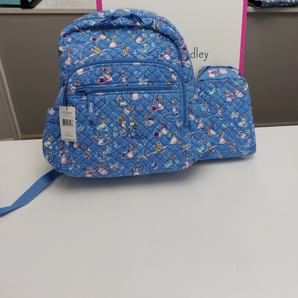 Vera Bradley Disney Cinderella Campus Backpack & Lunch Bunch NWT
